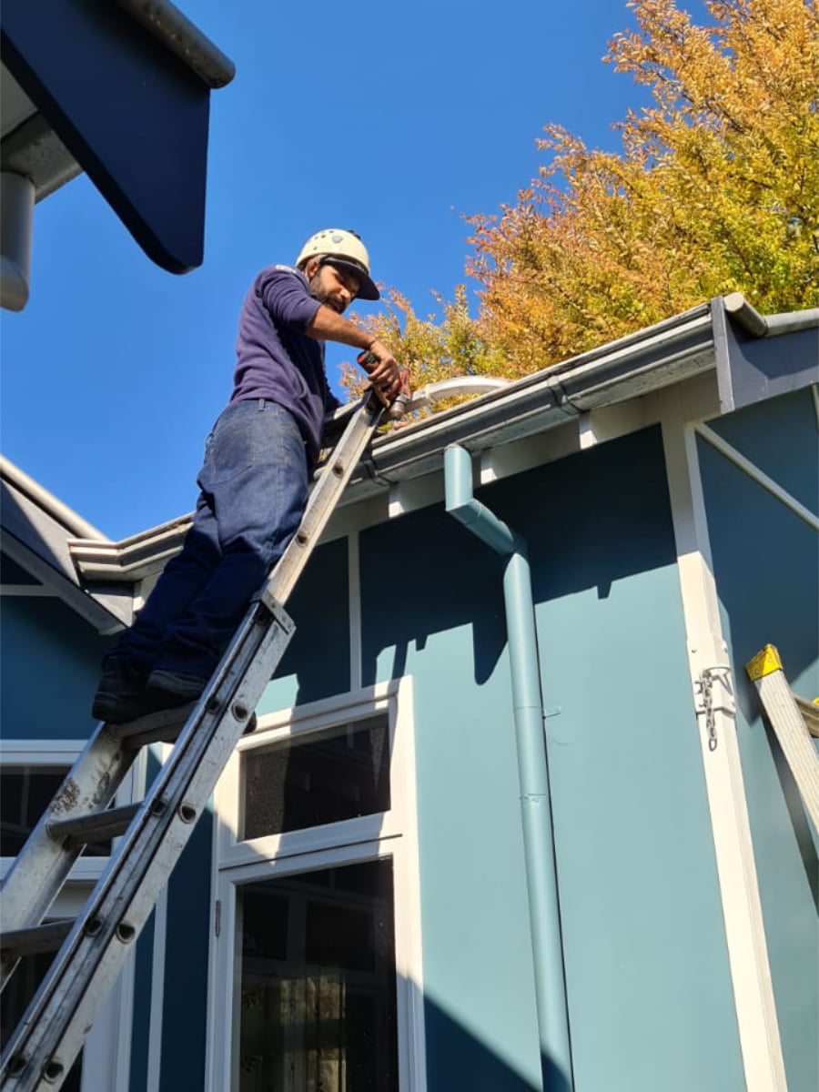 Cleaning a residential gutter